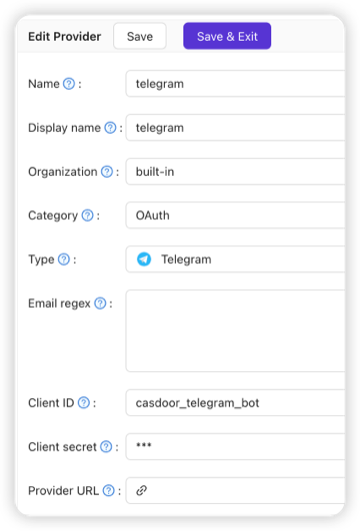 Telegram provider